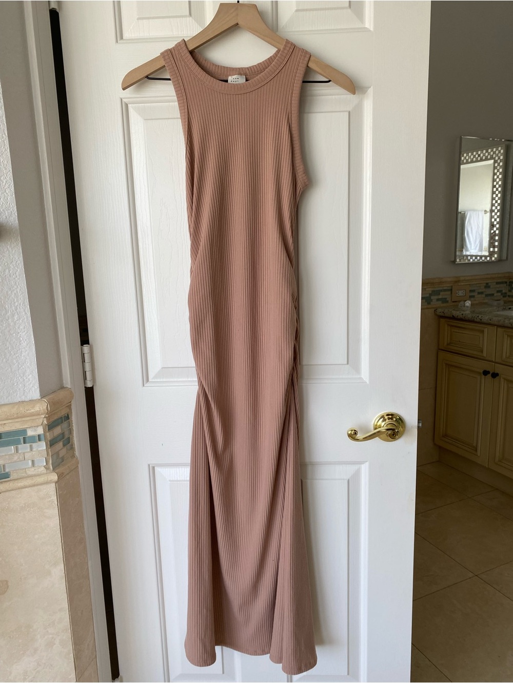 a new day Ribbed Sleeveless Maxi Dress in Dusty Rose
